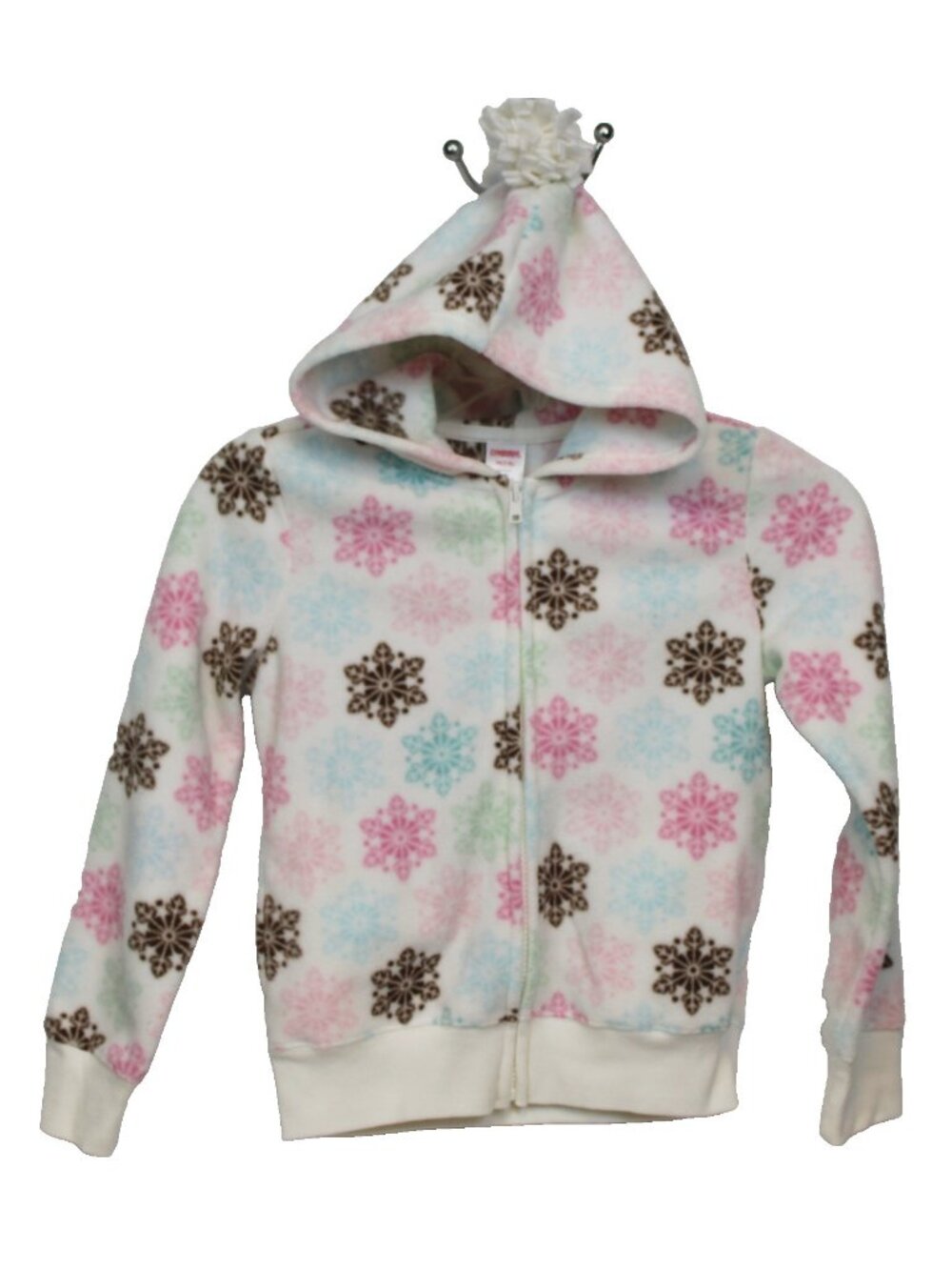 2009 Gymboree Winter Ballerina Med 7/8 Jacket Fleece White Snowflakes Hoodie